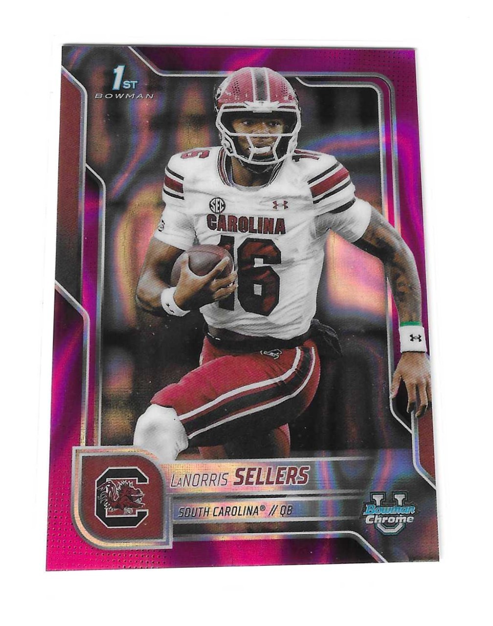 2025 Bowman U Chrome LaNorris Sellers Bowman 1ST Pink Lava Rookie Card