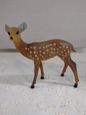 Vintage 60's Hard Plastic Fawn Deer Doe Holiday Christmas 5" Figurine Celluloid