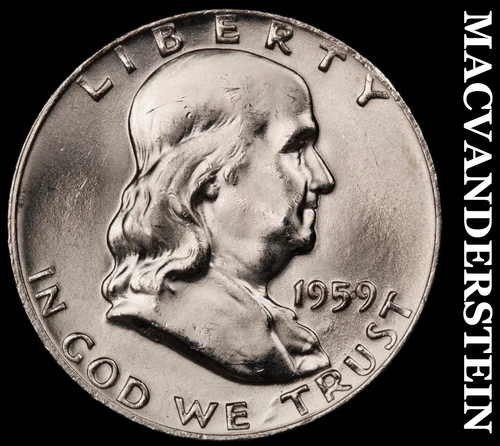 1959 Franklin Half- Full Bell Lines- Choice Gem Brilliant Uncirculated #J283