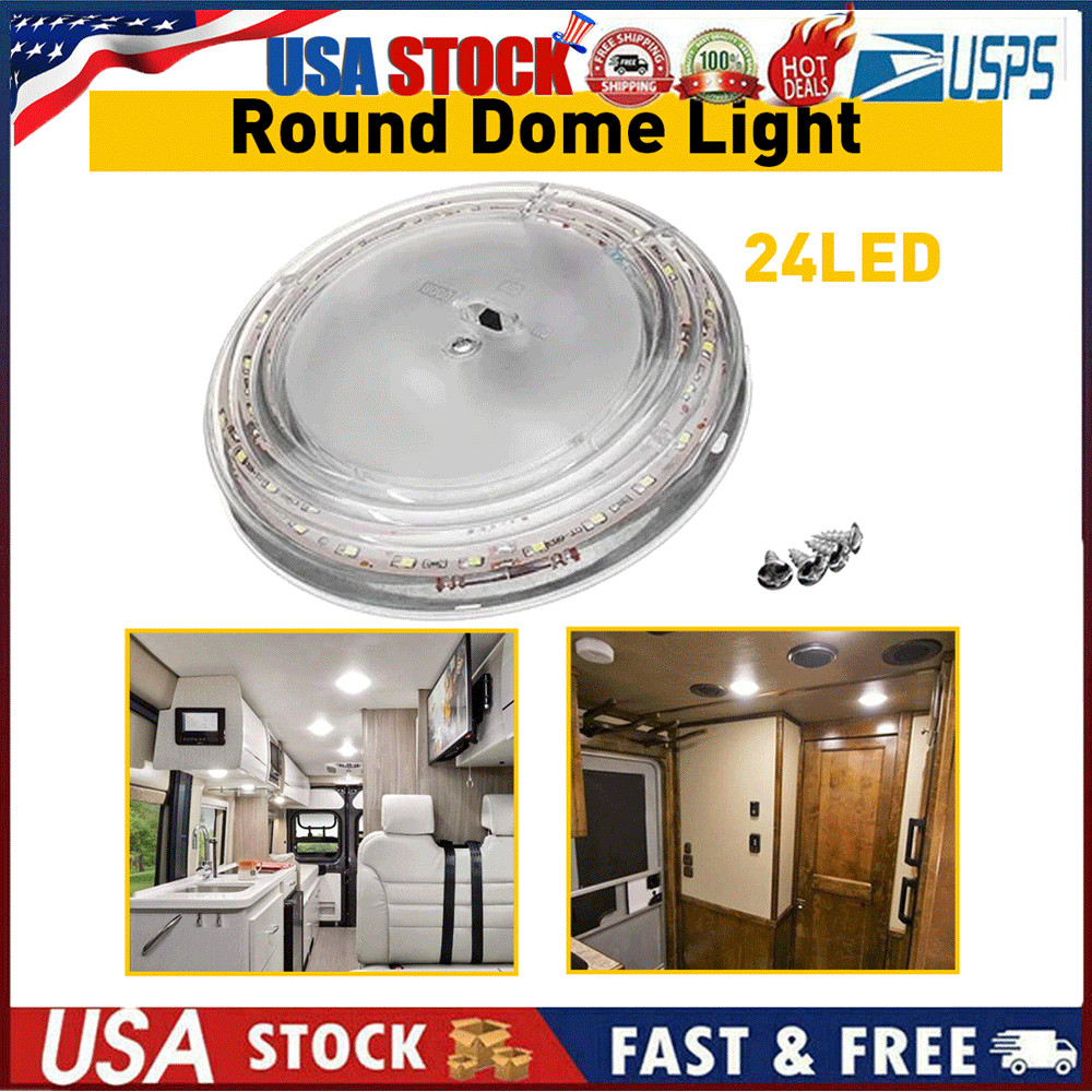 RV Interior LED Lights 12V Switched Round Ceiling Light Fixture Camper Trailer thumbnail 19