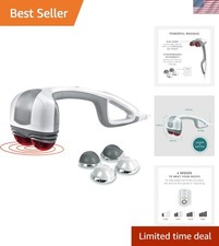 Lightweight Heated Neck & Back Massager - Dual Pivoting Heads, 4 Speed Settings