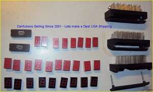 HP LED 7 Segment displays + Intersil 1820 + displays wirewrap holders 41 Pieces