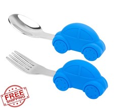 Toddler Spoon Fork Set Baby Self Feeding Utensils 12 Month Car