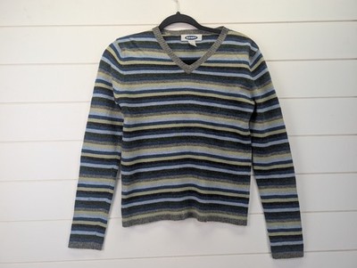 Vintage Wool Sweater Women Small Stripe Thrashed Kurt Cobain Grunge 90s Distress