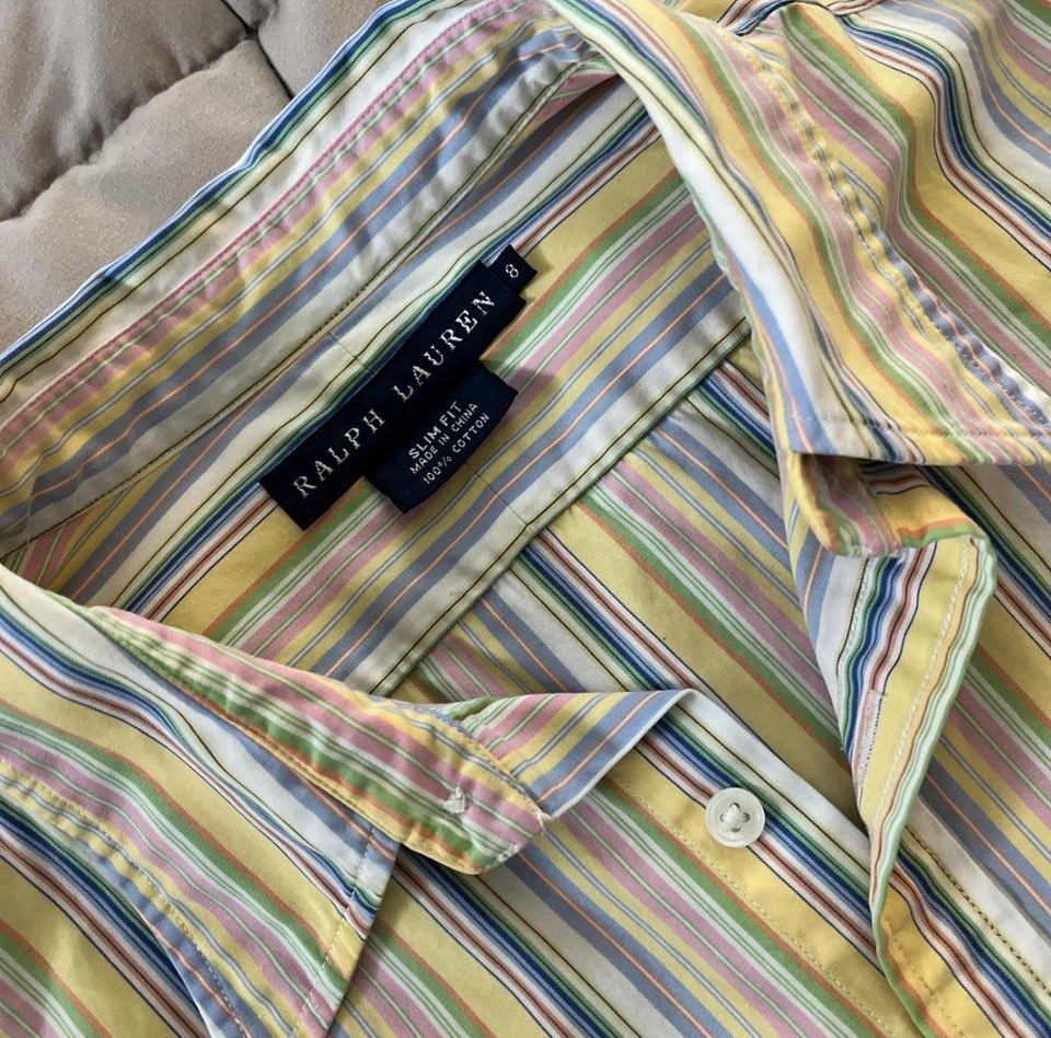 De colección Ralph Lauren Etiqueta Azul Mujer Calce Ajustado Algodón Abotonado Talla 8 Mediana Foto 3 de 4