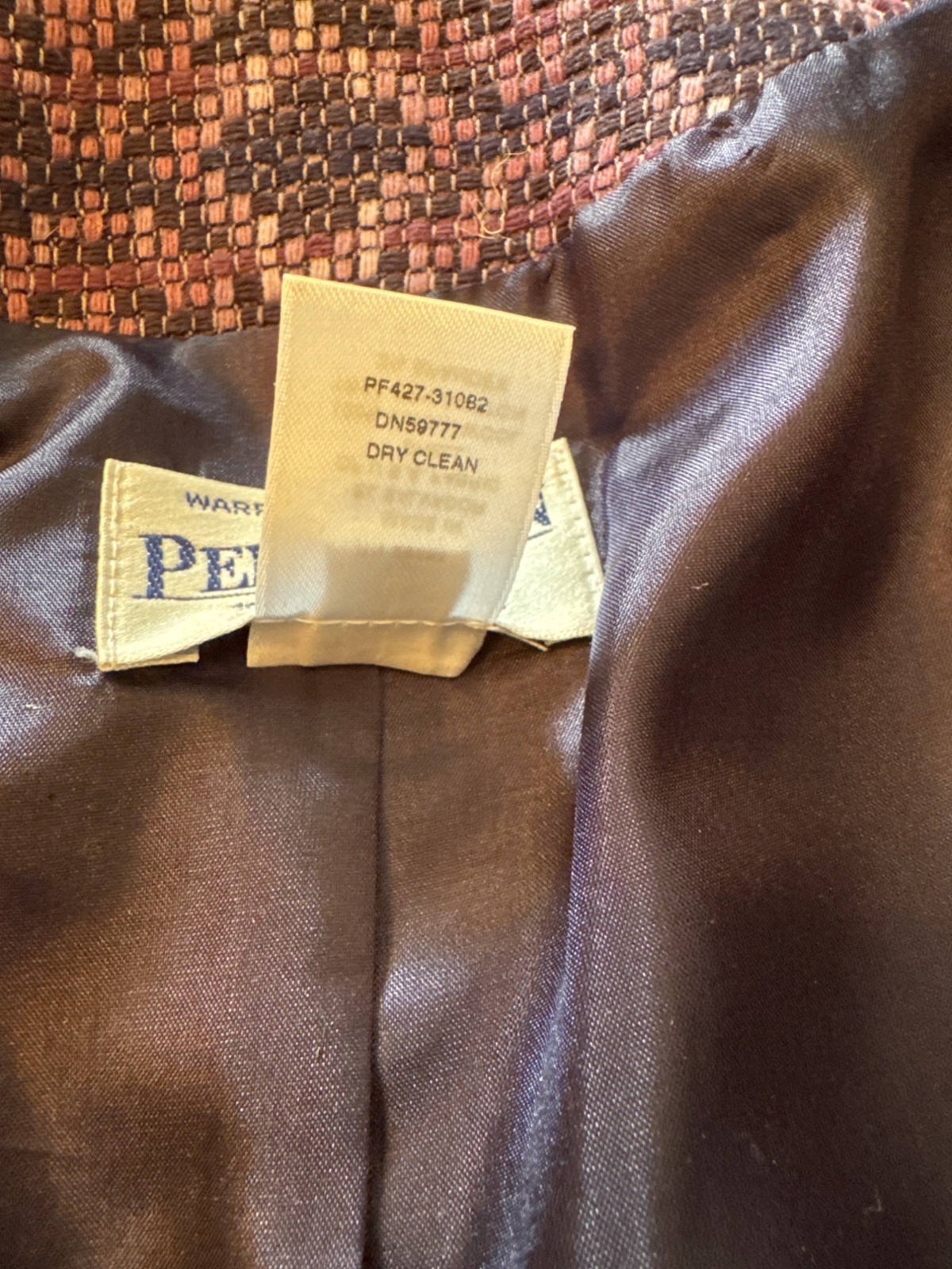 Pendleton Jacket 14P Purple Black Pattern 100% Vi… - image 4