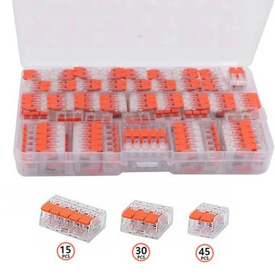 90Pcs For Wago 221 Lever Nuts Compact Splicing Wire Connectors-2/3/5 Terminal US
