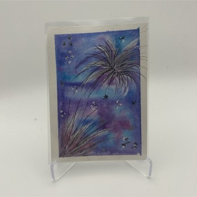 Abstract Blue/Purple Fireworks Design Non-Sport Trading Card