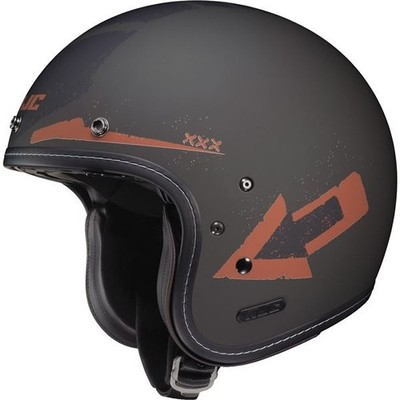 HJC IS-5 Arrow Open Face Helmet - Matte Black/Orange - Sz S - DOT Certified