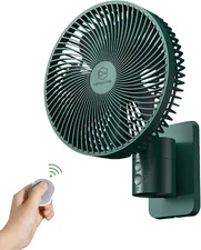 8 Inch Small Wall Mounted Fan with Remote Control, 90° Oscillating, 4 SpeedsHigh
