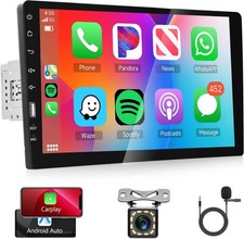 9 in Car Stereo Single 1 DIN Apple Carplay Android Auto HD Touch Screen FM-Radio