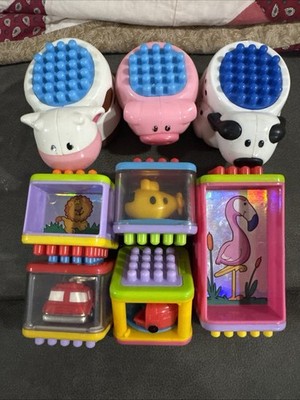 Fisher Price Peek A Boo Blocks Stacking & sensory Set Of 8