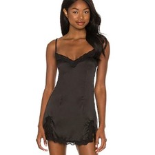 Lovers and Friends Cassandra Slip Dress Womens Sz Large Lace Mini LBD