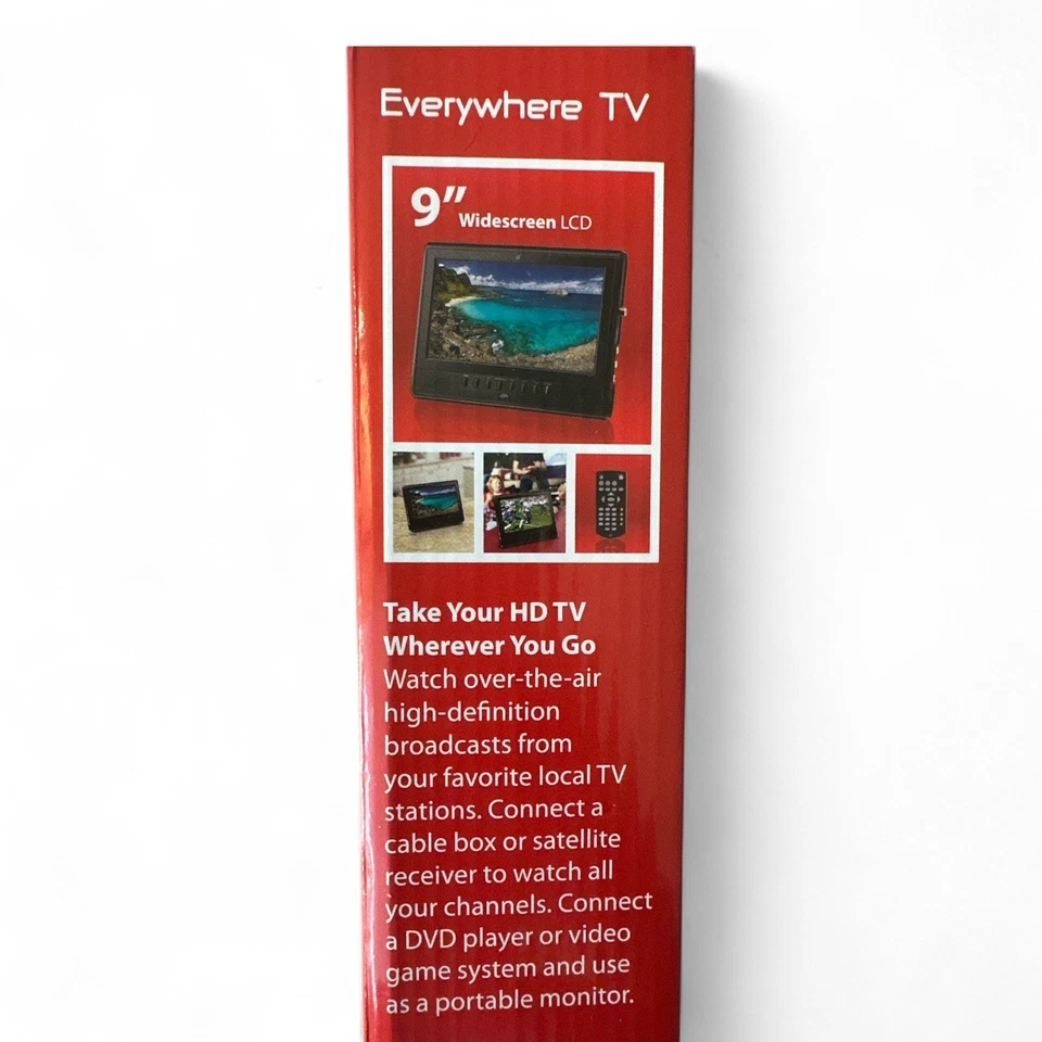 NIB Sealed GPX 9" Everywhere TV HD Off-Air Tuner Widescreen LCD & Remote - Image 4 of 4