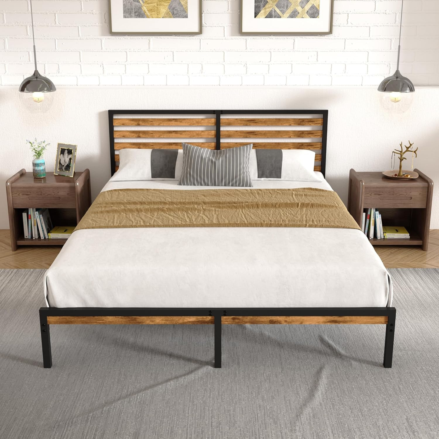 With Headboard, No Box Spring Needed