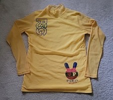 Camiseta deportiva vintage Y2k PSG amarilla Bunny Paris malla S M
