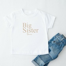 Personalised Big Sister Beige T-shirt