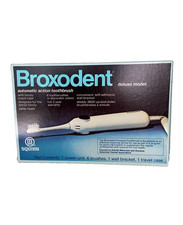 Vtg 70's Squibb Broxodent Electric Toothbrush w/6 Brushes Delux Model NIB Tested