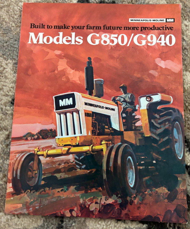 Minneapolis Moline G850 G950 Tractor Brochure DCPA26