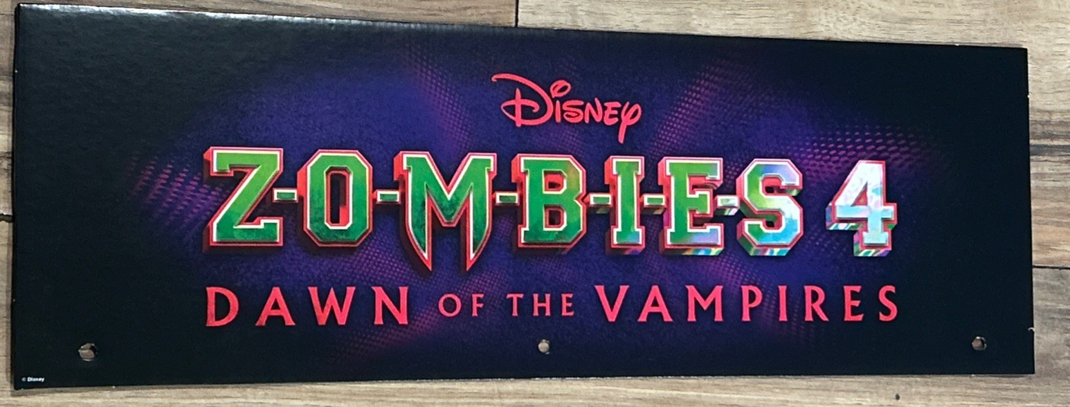 Spirit Halloween Disney 'Zombies 4' Cardboard Endcap Display Sign 2025