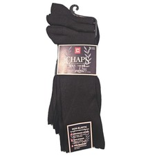 Chaps Men’s Black Premium Cotton Mix Dress Socks Pack Of 3 Pairs Size 7-12