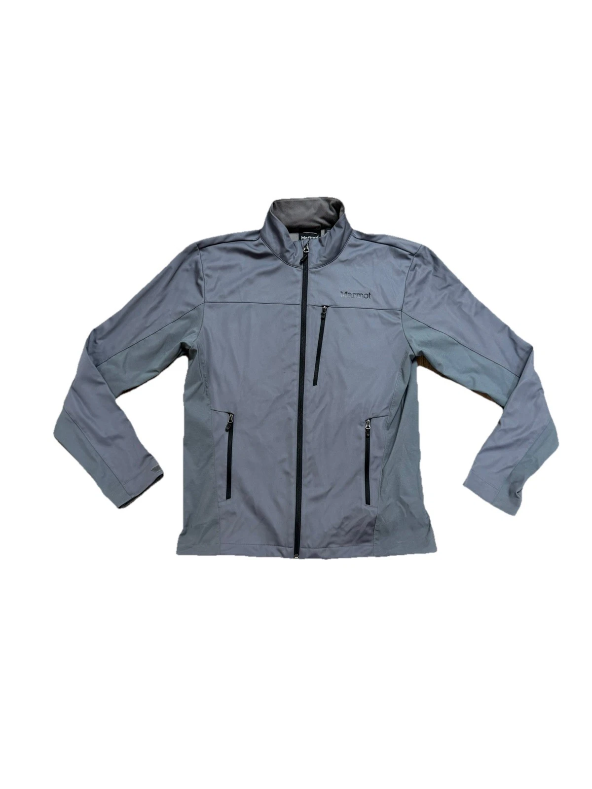 Marmot Tempo Softshell Jacket Men M Gray Hiking Outdoor Water Resistant Pockets