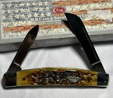 2017 Case XX 62052 SS 2-Blade Half Congress Antique Bone MINT in Box