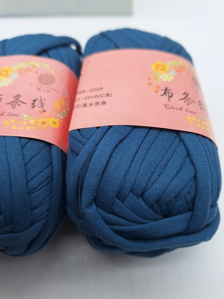 Camiseta 4 Rollos Hilo Xizhifang Denim Azul Poliéster 100g cada uno Tejer Crochet Foto 2 de 4