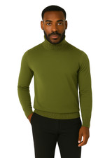 Lavane' 501T Turtleneck Pullover Slim Fit Olive