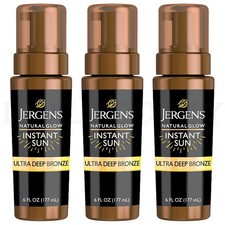 Jergens Natural Glow Instant Sun Body Mousse Ultra Deep Bronze 6oz Lot of 3