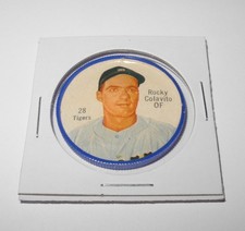 1962 Salada Tea Baseball Coin Pin 28 Rocky Colavito Detroit Tigers Near Mint