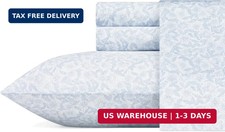 Laura Ashley - Full Size Sheet Set, Soft Cotton Sateen Bedding with Fitted Sheet