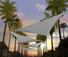 Amgo 24'x24'x33.9' Gray Triangular Shade Sail UV50+ Custom Size Canopy Awning