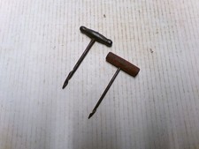 Lot of 2 Metal Wood Handled Gimlet Tools Vintage