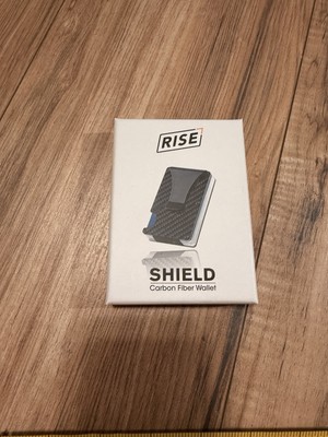 Rise Shield Black Carbon Fiber Wallet RFID Technology w/ Money Clip