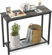 Console Table Sofa Table W/ Mesh Shelves 2 Tier Entryway Table Foyer Table