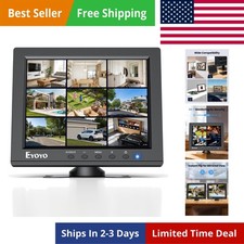 8" Security Camera Monitor, 1024 768 4:3 Mini LCD Screen CCTV Monitors Displa...
