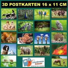POSTKARTEN 3D - ANSICHTSKARTEN - TIERE - CORNELISSEN 3 D POSTKARTE - NEUTRAL NEU