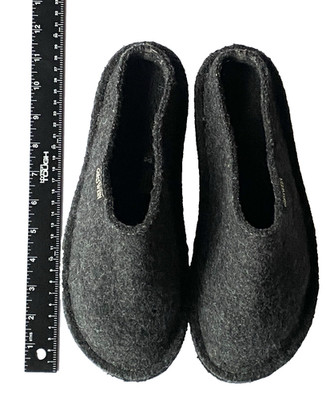 GIESSWEIN Nenndorf Boiled Wool Slippers Gray EU 42 US Men 9 Women 11 Austria Vtg
