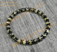 Handmade Natural Dalmatian Jasper Beaded Stretch Bracelet Healing Reiki Jewelry