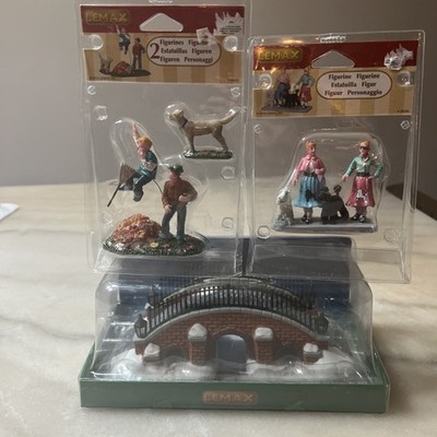 COLD CREEK BRIDGE New LEMAX Christmas Holiday Village + Set Of Figurines!