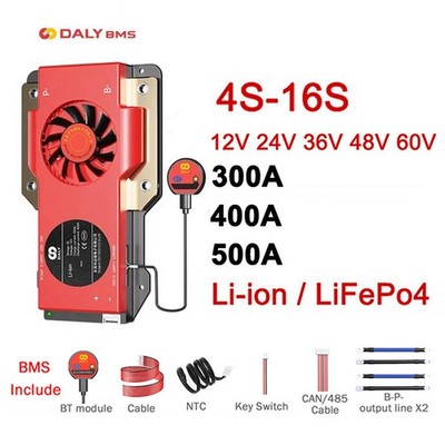 DALY Smart BMS 4S-16S 300A/400A/500A With BT Module For Li-ion LiFePo4 Battery