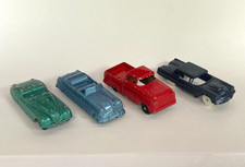 Tootsietoy lot of 3 cast metal Jaguar, convertible, Ford truck  1 plastic sedan