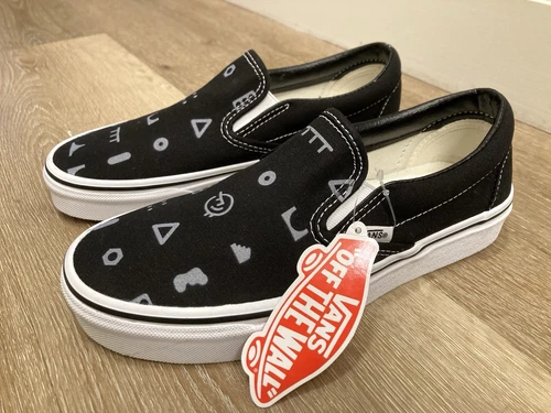 Scarpe da skateboard Vans X Oak Street Locs nere slip on taglia 5 (nuove senza scatola)