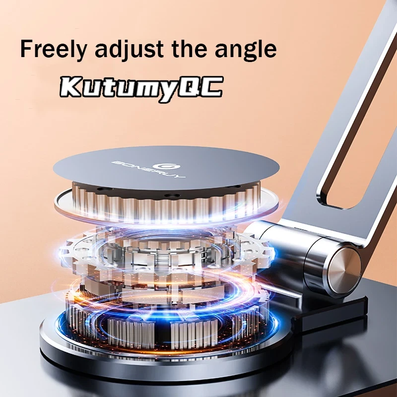 Soporte de metal para teléfono celular móvil de escritorio 360° para iPhone iPad Xiaomi ajustable Foto 2 de 4