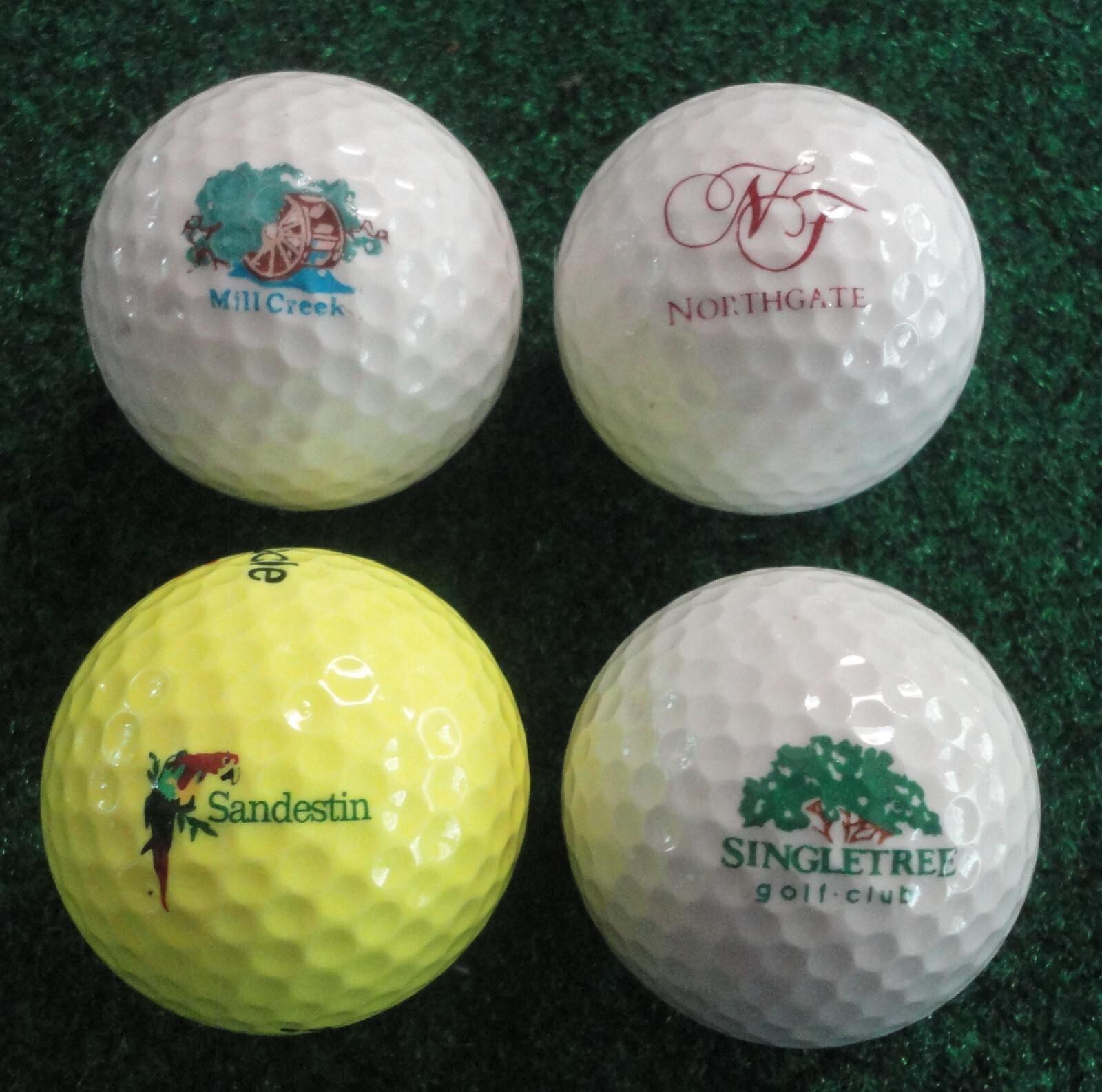 4 Golf Course LOGO Golf Balls Mill Creek Northgate Sandestin Singletree