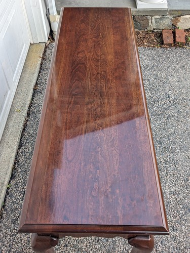 Vintage Pennsylvania House Cherry Wood Sofa Console Table, Queen Anne, 3 Drawers - Picture 18 of 19