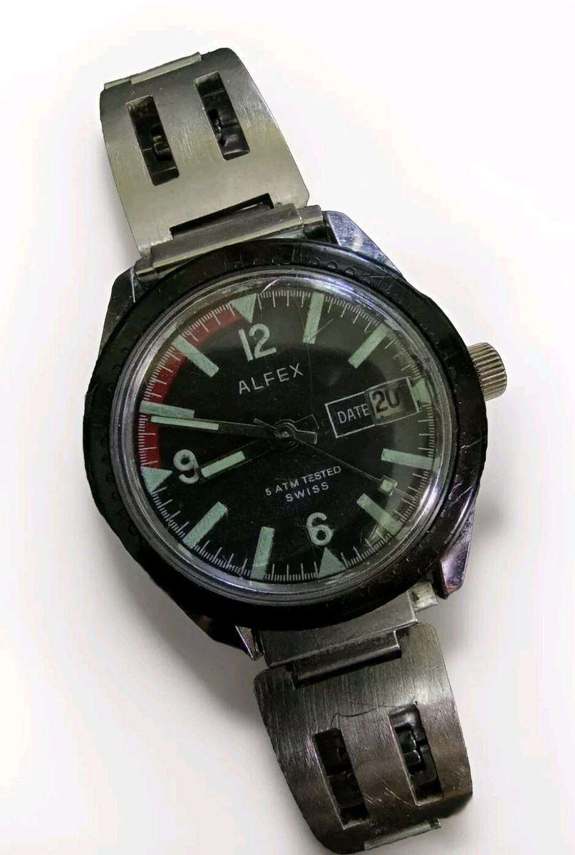 VINTAGE ALFEX DIVER SWISS MADE MECHANICAL WRISTWATCH | eBay