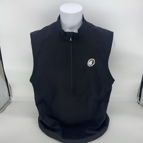 CUTTER & BUCK Mens CB WeatherTec Half Zip Waterproof Golf Vest Black XXL