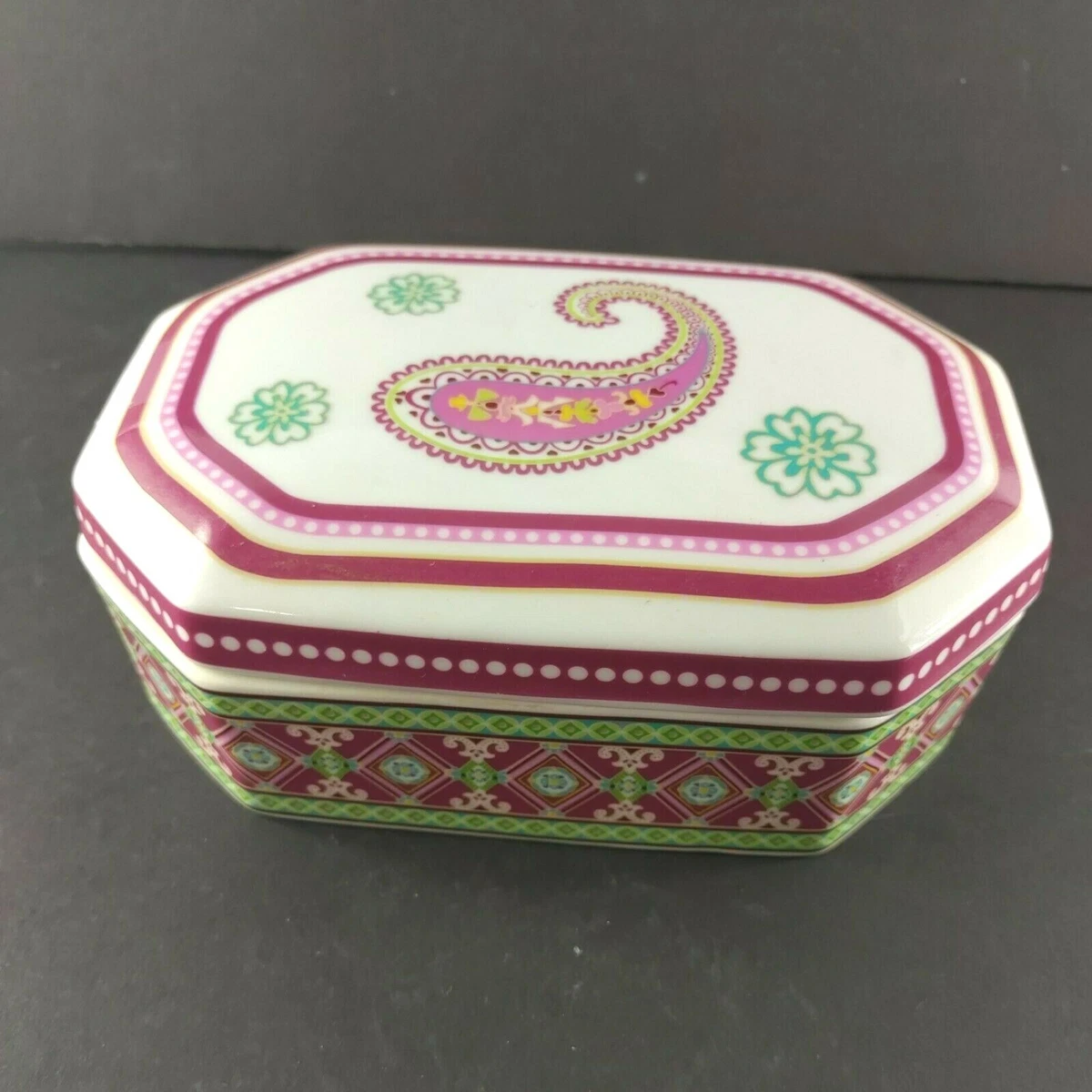 Vera Bradley My Home Capri Melon Andrea by Sedek Trinket Box | eBay